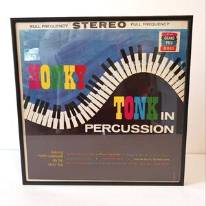 Vintage Album Wall Art Honky Tonk Keyboard Percussion Graphics Music Studio Deco